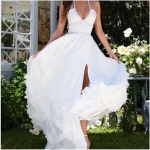 V Chapman Scarlette White Dress Halter